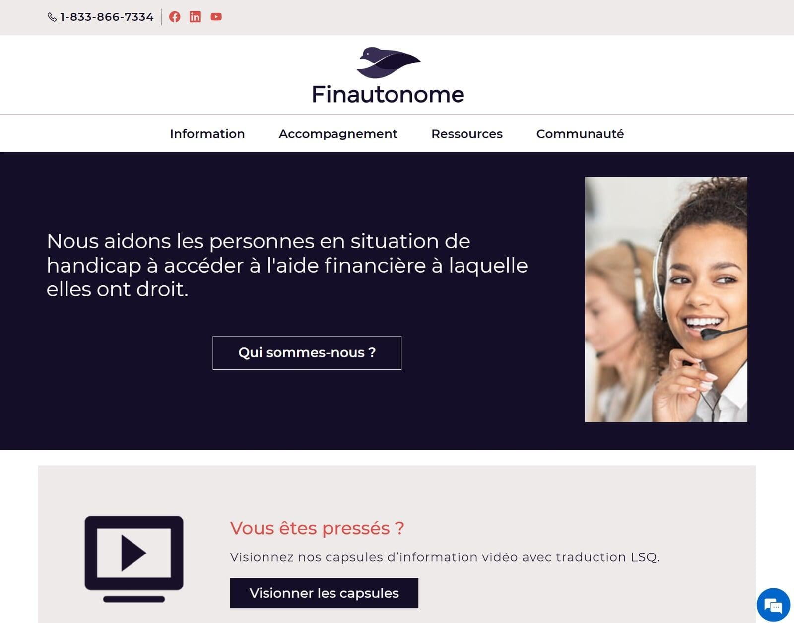 Lancement du site internet de Finautonome et des webinaires Accès et protection